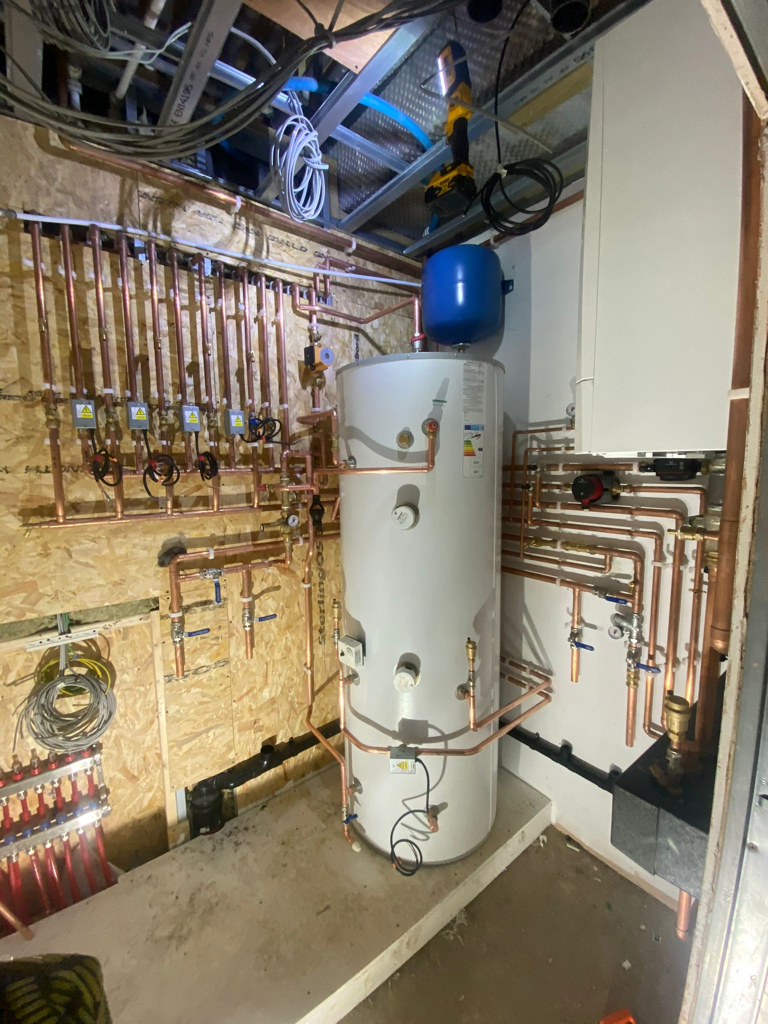 Commercial Plant room with large air source heat pump